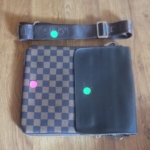 Stylish Black and Brown Checkered Men's Bag